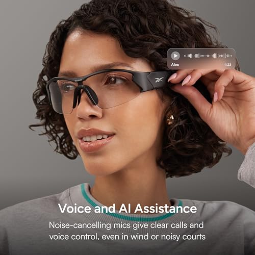 Image of Reebok Octane Shift Smart Eyewear Powered by Lucyd - Photochromic Adaptive Lens - HiFi Bluetooth Sport Glasses