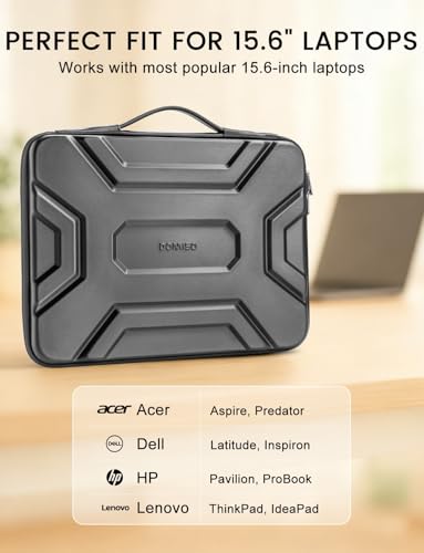 Image of DOMISO 15.6 inch Laptop Sleeve, Shockproof and Waterproof EVA Protective Laptop Case, Laptop Sleeves for 16 inch MacBook Pro /Max M2 M1 2019-2023,15 inch-16 inch HP Dell Asus Laptop,Dell XPS 15, Dark Grey
