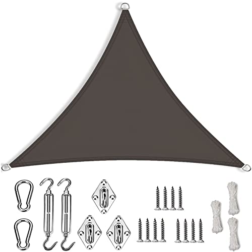 Voile d'ombrage triangle contre la chaleur sur la terrasse - 2
