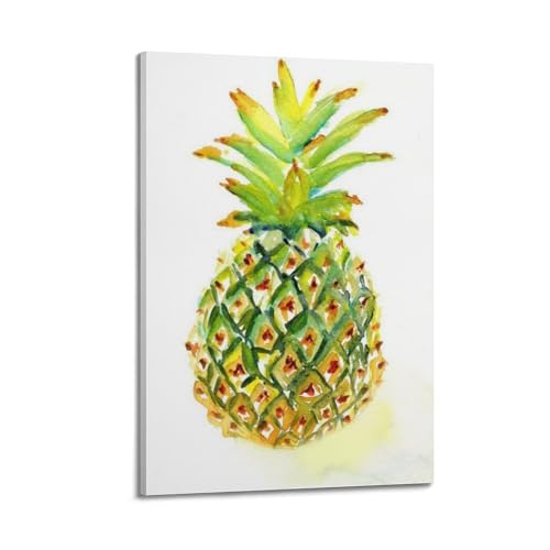 Peinture toile ananas aquarelle pour mur vide 20x30