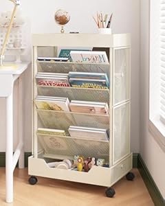 Umdonx Doppelseitiger Bücherregal-Wagen Metallmodell