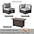 7 Piece Patio Furniture Set with 42" Fire Pit Table Outdoor Sectional Conversation Sofa Set with Coffee Table and Comfortable Cushions, Grey