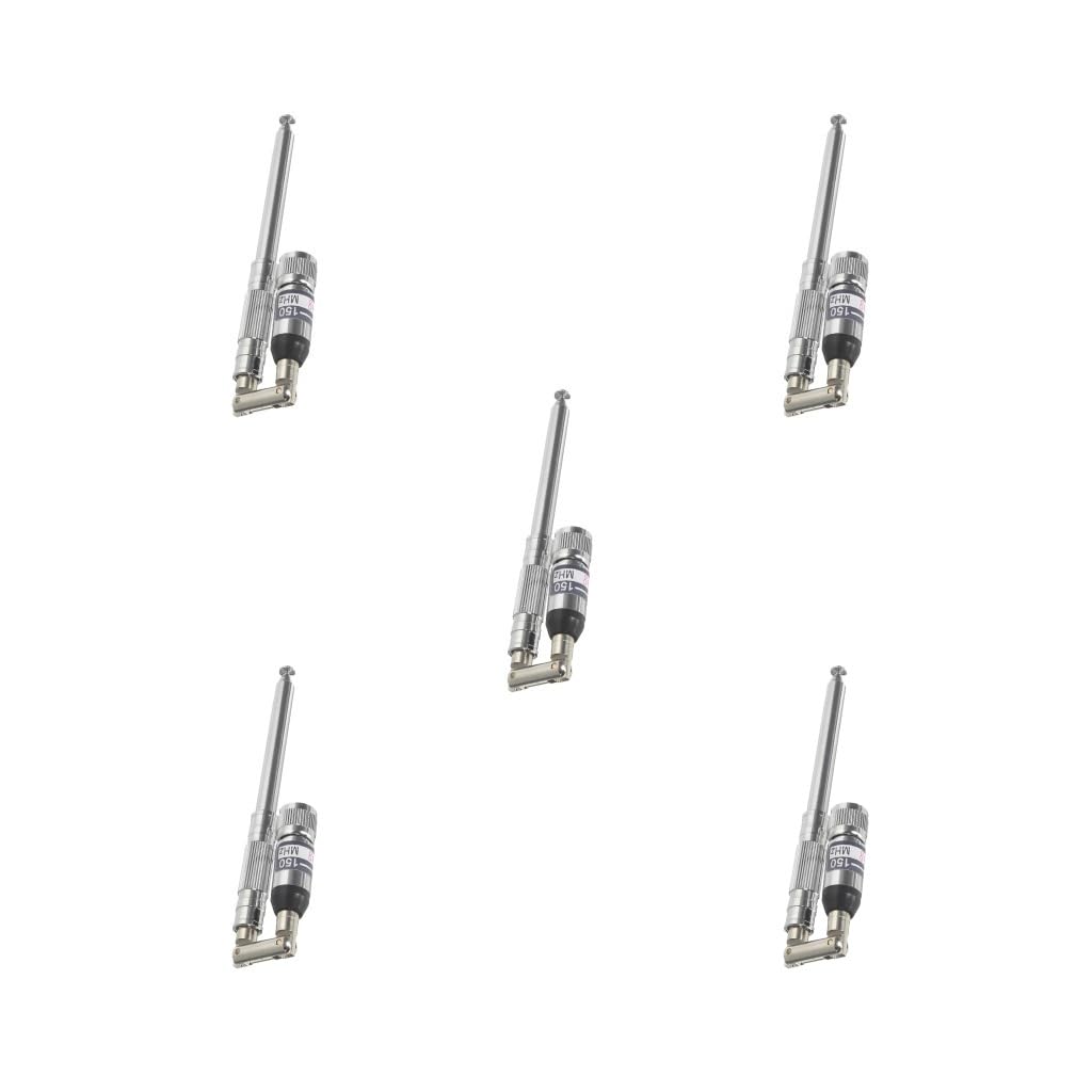 Juego de 5 antenas de radio VHF TNC de 1150 mm de acero inoxidable VHF FM 76-108 MHz transmisor de radio FM Walkie Talkies parte