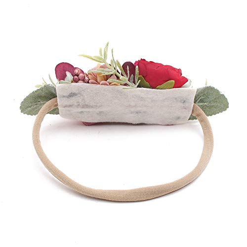 Mligril Baby Girl Floral Headbands Set - 3Pcs Flower Crown Elastic Hairband Newborn Toddler Hair Accessories Gifts For Girls （1-6 Years Old） #TOP5