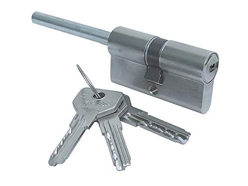 Cilindro niquelado Cisa de 35 mm para renovar el pomo de las puertas del hogar
