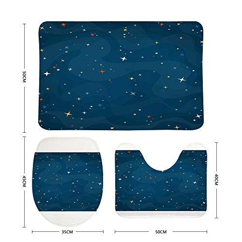 Tapis de salle de bain 3 pièces lavable en machine pour WC