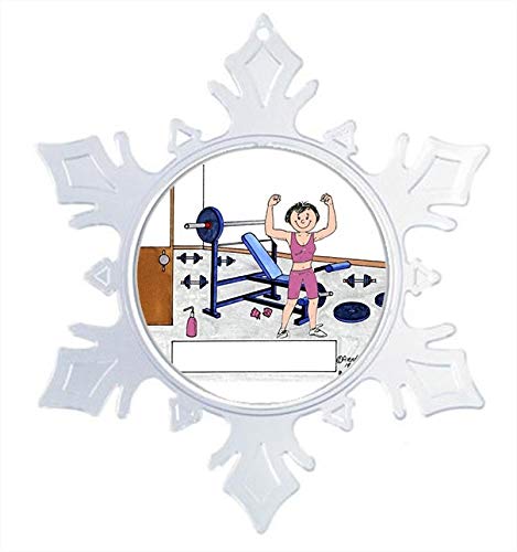 Printedperfection.com Personalized Friendly Folks Cartoon Snowflake Christmas Ornament: Weightlifter, Body Builder - Female #TOP13