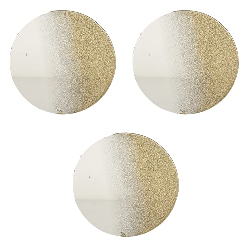 Mojawo 3er Set Glas Spiegel Untersetzer Unterlage Glasuntersetzer Glitzer Gold rund Ø20cm