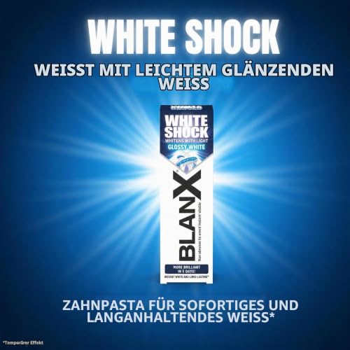 BlanX White Shock Zahnaufhellung, Zahnschmelzschonende Zahncreme, für weißere Zähne, 75 ml (1er Pack) – Ansicht 2