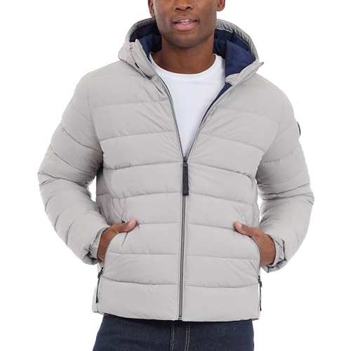 Michael Kors Men's Hooded Puffer Jacket, Rain and Cold Weather Coat, Nickel, Medium by Michael Kors - Used condition - Image 6