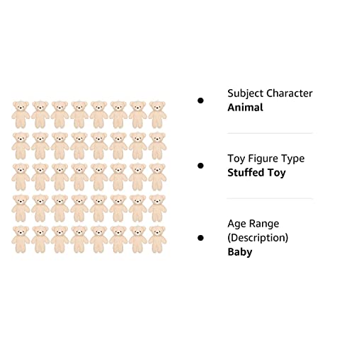 40 Pcs Mini Bear Toy 4.7 Inch Stuffed Tiny Bear Soft Bear Keychain Mini Bear Stuffed Animal Small Plush Bears Jointed Bear Soft Tiny Bear Doll For Diy Keychain Birthday Christmas (Simple Style) #TOP7