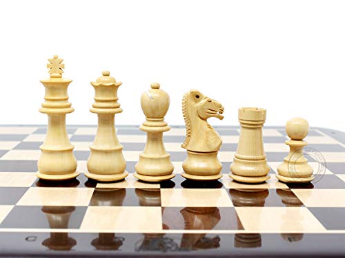 House Of Chess - Ringy Rosewood Galaxy Staunton Wooden Chess Set Pieces King Size 3" + 15" Flat Ringy Rosewood Chess Board #TOP4