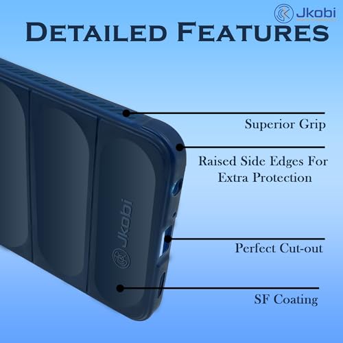 Image of Jkobi Back Cover Case for Xiaomi Redmi 12C (Matte Liquid Silicone | Micro-Fiber Cloth Inside | Camera Protection | Shockproof | Blue)