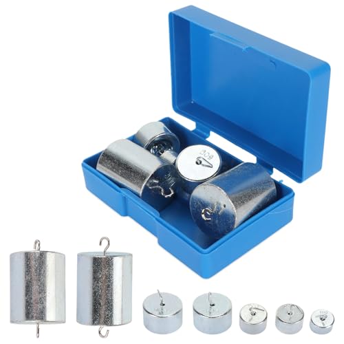 Hook Weight Set,7Pcs Double Hooked Weight Set,Metal Slotted Weights with Case,Plated Steel Hook Weight for General Science Physics Laboratory Work