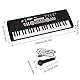 COMETX E-Piano 49 Tasten USB Elektronisches Orgel E-Piano mit Mikrofon Schwarz Digitale Musik Elektronisches Keyboard Eingebaute Stereo-Lautsprecher mit 16 Tönen 8 Rhythmen 6 Demo Songs 5 Percussion