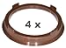 Produktbild 4 x Zentrierringe, Kunststoff 67.1mm auf 57.1mm braun
