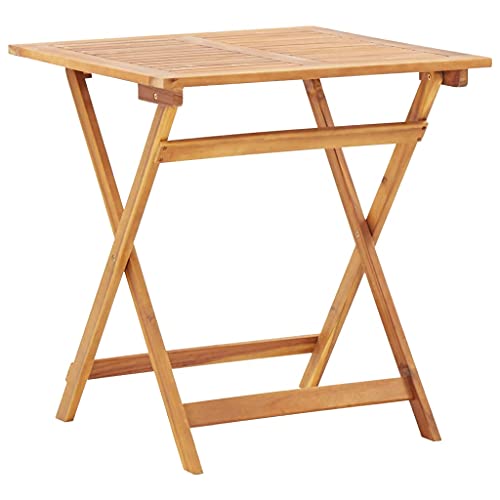 Stół ogrodowy, tarasowy, balkonowy, stół kempingowy, stolik pomocniczy, stół imprezowy, stół ogrodowy, składany stół ogrodowy, 70 x 70 x 75 cm, lite drewno akacjowe