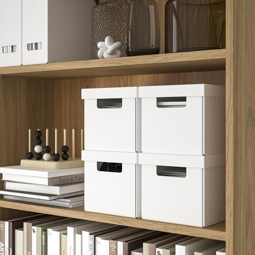 FJÄDERHARV boîte de rangement avec couvercle design épuré blanc