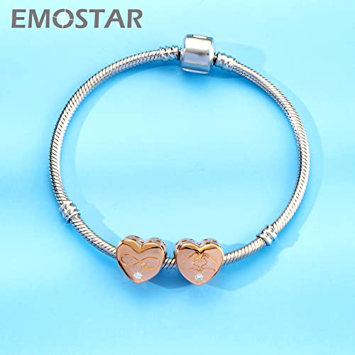 Rose Gold I Love You Heart In Your Hands Gesture Charms, Fits Pandora Valentines Day Bracelet, 925 Sterling Silver Infinite Love Heart Finger Beads, For Girlfriend/Mama/Daughter Present #TOP1