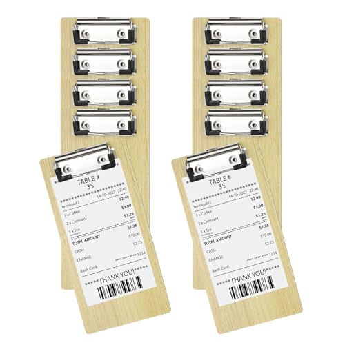 PATIKIL Holz Rechnungspräsentator Gästebuch Kellner Notizblock Für Cafés Restaurant 8\ x 4\ (Beige) 10Stk