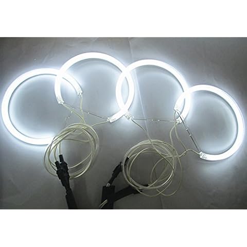 GFJMC 7000k White CCFL Angel Eyes Halo Rings for BMW E36 E38 E39 E46 with Projector Pre-facelift Error Free Cover