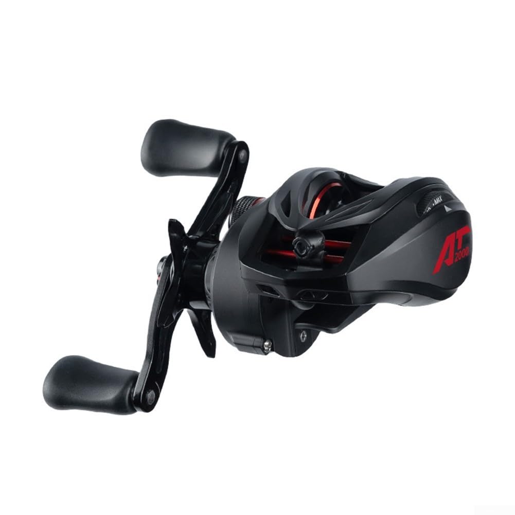 Moulinet de pêche Baitcast avec rapport de vitesse 7. : rapport de vitesse, bobine courte en métal, traînée maximale de 6 kg, système de freinage magnétique à 20 vitesses, corps en alliage