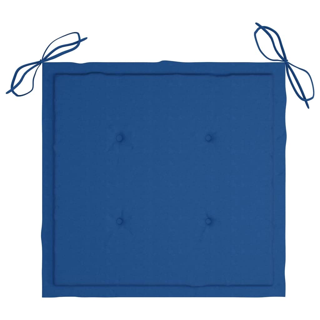 Set di 6 sedie da giardino in legno massello di acacia, con cuscini, resistenti alle intemperie, per giardino e balcone, comode sedie in legno con cuscini blu reale