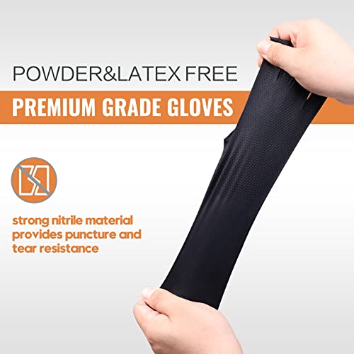 Diamond Gloves Heavy Duty Industrial Black Nitrile Gloves – 8-mil With Raised Diamond Texture-1138695