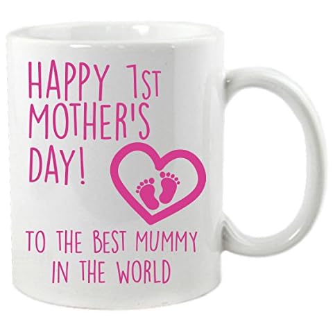 Pink Happy 1st Mother's Day to The Best Mummy in The World Mug Cover