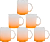 Vista 7 de MR.R Juego de 6 tazas de vidrio rojo esmerilado de 11 onzas con asa para transferencia de revestimiento térmico térmico