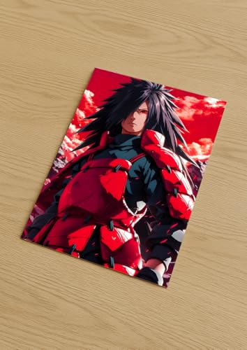 Image of NIJUKA Anime Printed A4 Size Metal sheet Poster For Home And Room Decoration | For Anime Art Fans Boys And Girls (Madara Wake Up To Reality)