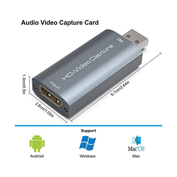 WisFox HDMI Videoaufnahmekarte, HD 1080P Video Capture Card auf USB 2.0 für Windows/Mac/Android, Videograbber Aufnehmen… – Bild 7