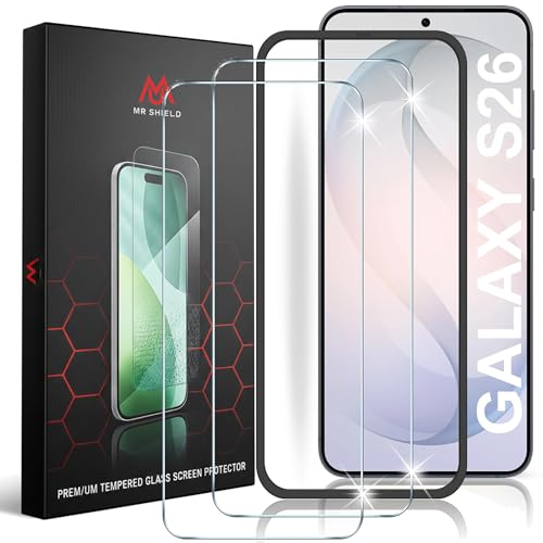 Image of Mr.Shield Screen Protector for Samsung Galaxy S26, 9H Hardness Tempered Glass Screen Guard, Military Grade Shatterproof, Easy Installation Tray, HD Clarity, Case-Friendly [2 Pack]