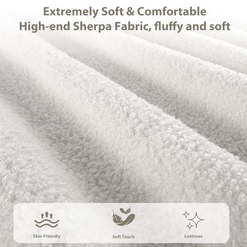 GarveeHome Upholstered Queen Bed Frame with Headboard, Upholstered Velvet Low Profile Platform Bed, No Box Spring Needed, Strong Wooden Slats, Noise Free, Easy Assembly, White