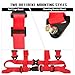 BESTZHEYU 2 PCS 4 Point Harness with 3 Inch Comfortable Heavy Duty Shoulder Padding with Quick Auto buckle for UTV ATV Sports Car, Racing Car, Car Red Racing Harness