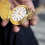 Retro Quarz Taschenuhr, Taschenuhr Herren, Unisex Taschenuhr Mit Kette, Vintage Römische Ziffern Skala Quarz Taschenuhr, Klassische Herren-Taschenuhr, Retro Taschenuhr Herren Mit Kette, Gold – Bild 5