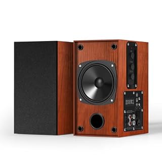 Powered Bookshelf Speakers, 30W X 2 Turntable Speakers with 4 Inch Woofer, Record Player Speakers with AUX Input for PC and TVs,Wood Grain Color for Wall Mounting - Les Beatles, Paul McCartney, John Lennon, RIngo Starr, George Harrison