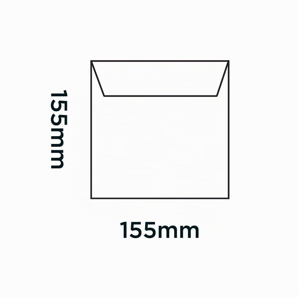 Blake Everyday | enveloppe (15.5 x 15.5cm) | 500 unités | 100 GSM | enveloppes blanches à bande protectrice | certifié PEFC et écologique | enveloppe mariage | enveloppes carrées | Modèle 0155PS
