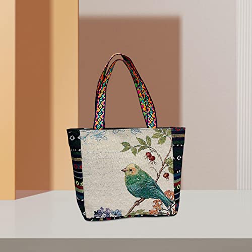 Women Shoulder Bag with Embroidery for Travel and Work, Bird4