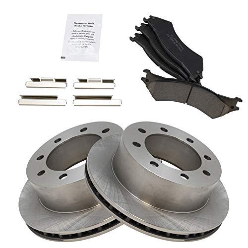 Image of TRQ Rear Ceramic Brake Pad and Rotor Set