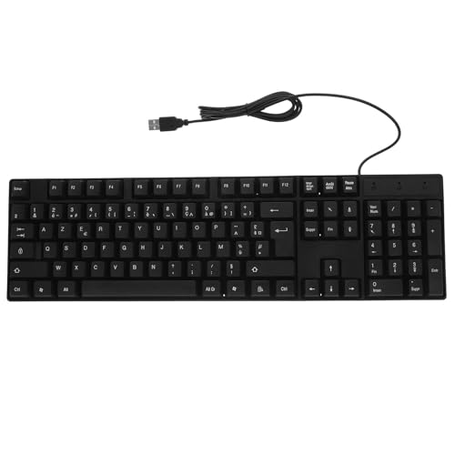 UTHCLO Teclado Cableado USB Compacto para Computadora, Diseño Sencillo, Escritura Rápida y Estable, Adecuado para Oficina, Hogar y Trabajo, Compatible Pc, Teclado de Alambre para Uso