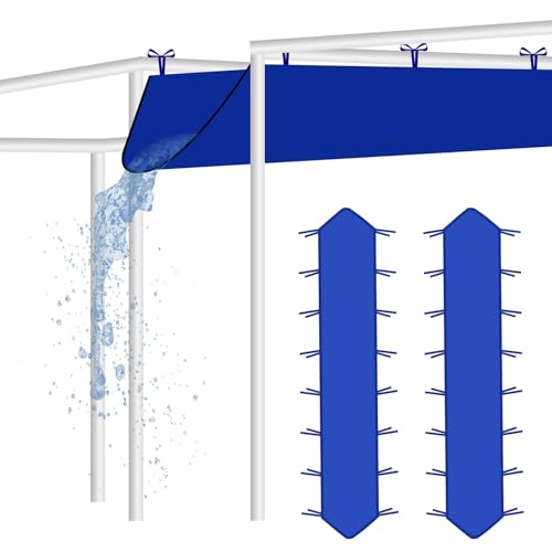 Rainmae Robuste Regenrinne für Pop-Up-Baldachin, verbesserte Oxford-Regenrinne für 3 m Baldachin, Ersatzzubehör für Sommer-Outdoor-Events, einfache Entwässerung, Blau, 2 Stück