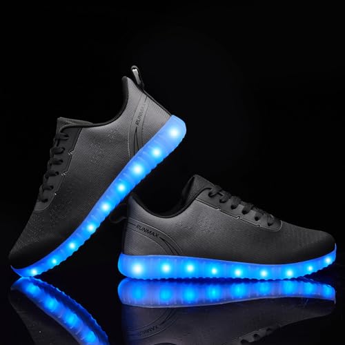 Image of BosenHulu Light Up Shoes for Women Men USB Charging LED Shoes Adult Halloween Dancing Glowing Luminous Trainers Gradient Colors Mesh Upper Party Revel Flashing Sneakers