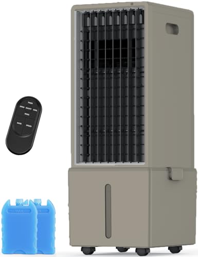 Image of HIFRESH Mini Cooler for Room w /Auto Rotate, 3 Spray Modes, Cold Air, Mini Fan w /Top Ice Chamber, 1 /2 /3 /4H Timer, USB Compatible Air Cooler for Room Cooling, 3 Speeds Small AC, Low Power Consumption