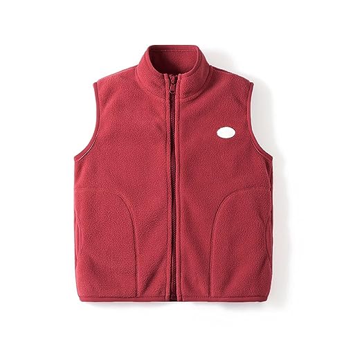 Kids Unisex Fleece Vest Toddler Boys Girls Fall Winter Zip Up Waistcoat Stand Collar Comfy Soft Plain Outwear Jacket3