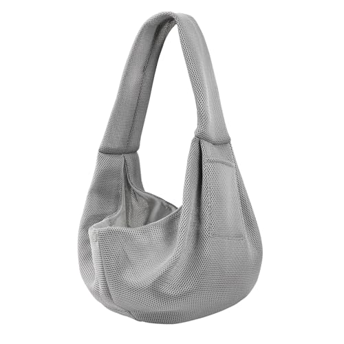 Image of Dog and Cats Carrier Sling, Breathable Puppy Small Pet Carrier with Pocke | Reversible Dog Sling Carrier, Safety Buckle, Storage Pocket, Machine Washable for Travel, Outdoor Activities, Hand-Free, Gray