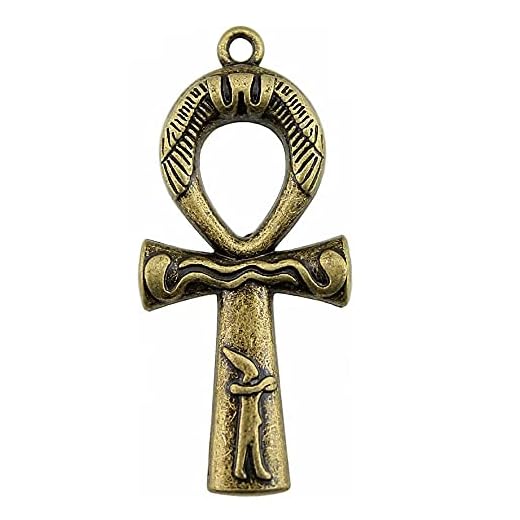 Antique Bronze Ankh Cross Charm NS696