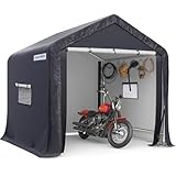Quictent Carport 6'x6' with Roll-up Ventilated Windows, Heavy Duty Portable Privacy Garage Shelter Motorcycle Shelter Outdoor Storage Shelter Shed for Patio Furniture, Lawn Mower and Bike Storage