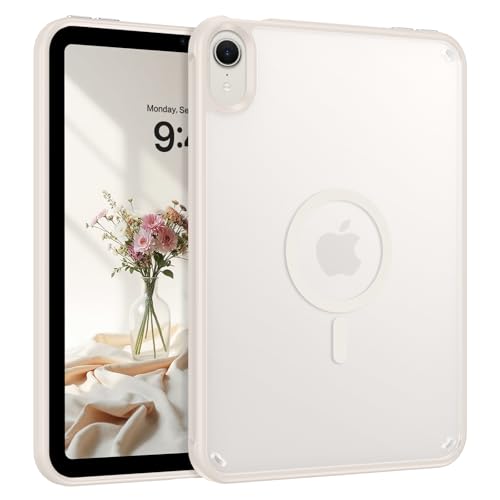 Telaso for iPad mini 7 A17 Pro 2024/iPad Mini 6 2021 8.3 Inch iPad mini 7th/6th Gen Magnetic Case, Translucent Matte Back Soft TPU Bumper Protective Case for iPad mini 7/Mini 6, Stone (Starlight)