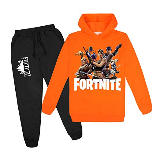 Zhaojiexiaodian Sweat-shirt à capuche pour enfant avec motifs animés 3D - Orange - 160 cm Cover